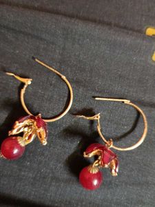 Red Beaded Hoop Earrings Combo Offer🌙