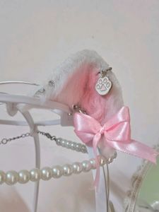 White Cat Ears With Paw Pendant 🎀✨️