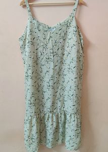 Korean Floral Mint Dress