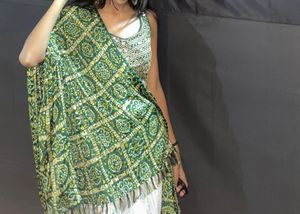 Green Mirror work Blouse