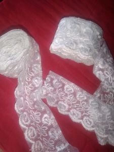 White embroidery cut work Lace🤍🌜