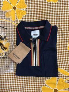 Burberry Luxury Polo Tshirt Navy Blue m Size