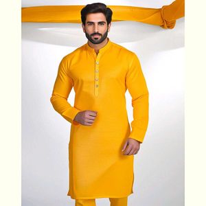 Traditional Men's Yellow Kurta