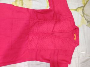 Gerua Straight Cut Pink Kurta