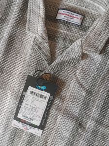 Men Oversized Fit Texture Striped Casual Shirt