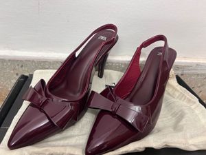 Zara Inspired Burgundy Heels with Bow