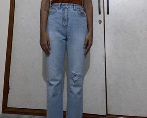 Light Blue Shaded And Rugged Denims