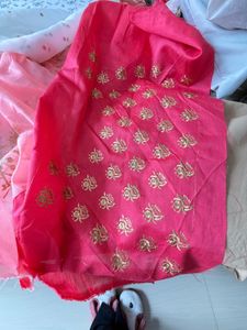 white bridal embroided saree with blouse unstitch