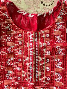Red Embroidered Kurta