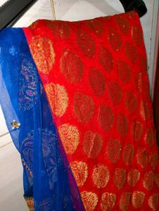 Red &amp; Blue Saree