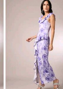 Ruffled Tie-Dye Maxi Dress Price Negotiable