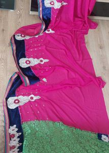 💟💚 Wedding Saree With Designer Blouse