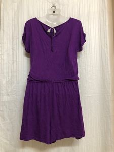 Blue Short Sleeve Jumpsuit
