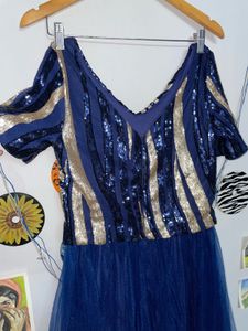 Elegant Blue Party Gown