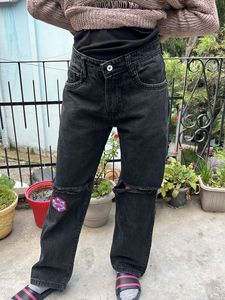 Ripped Knee Black Jeans