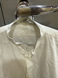 Minimalist White Band Collar Shirt