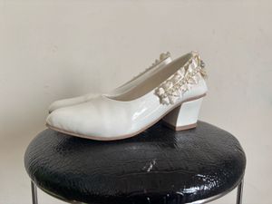 Elegant White Mary Jane  Heels