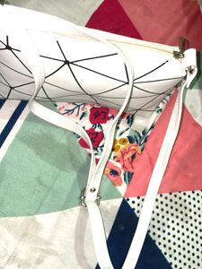 Geometric White Crossbody Bag