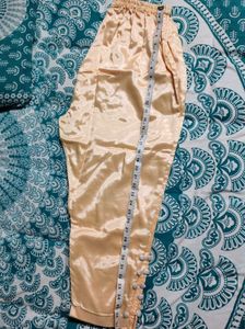 Cream/Pearl Tissue Mix XL kurta Pant Dupatta Set