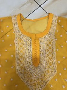 Yellow Embroidered Kurta