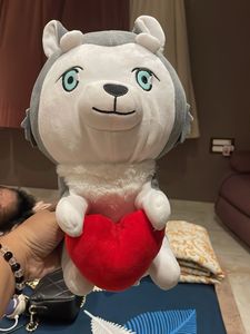 Cute Husky Plushie with Heart!
