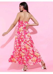 Floral Halter Maxi Dress