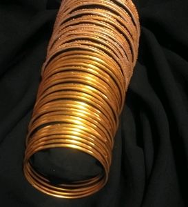 Yellow Metallic Bangles Set