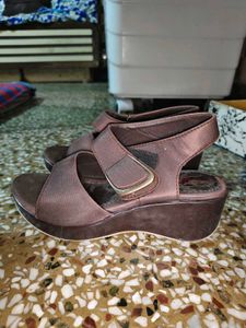 Wine Wedge Heel Sandals
