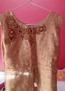 Red And GOLDEN Flared Skirt