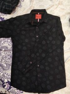 Patterned Black Shirt