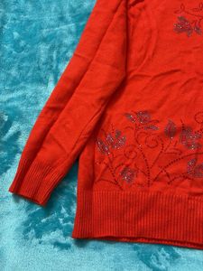 ORANGE Embellished Sweater + free gift