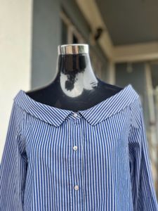 ZARA off shoulder Strip Shirt Top