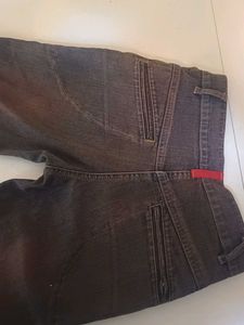 vintage bootcut Jeans with Red Accents