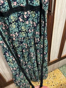 Green Floral Print Dress
