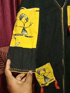 Cotton Black Kurta