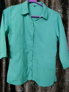 Mint Green Button-Down Shirt