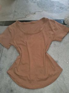 Ribbed Rust Orange 🍊 Tee Trending Tshirts Women