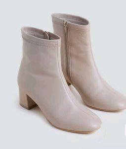 Luna blu leather Beige Ankle Boots