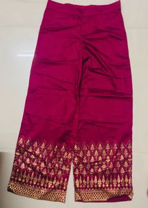 Pink & Gold Embroidered Pants