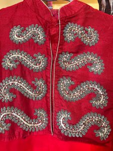 Red Embroidered Kurti
