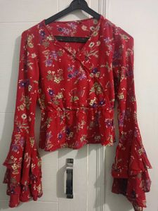 Floral Red Top