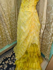 Stunning Yellow Strapless Gown