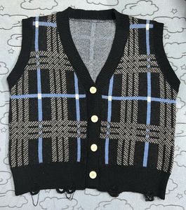 Plaid Knit Vest Top
