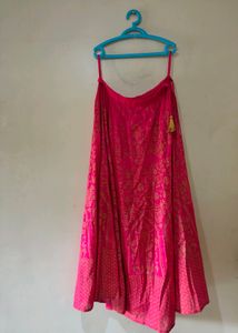 Pink With Golden Details Ethnic Skirt
