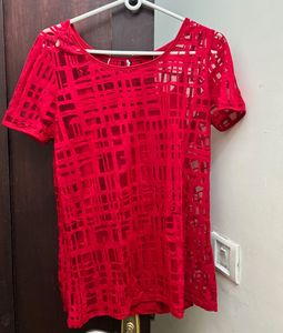 Red Cutout Top