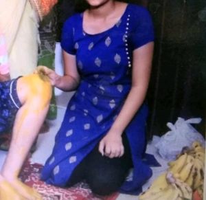 Blue And Golden Kurti