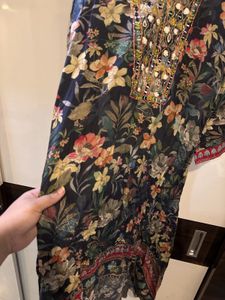 Unique Pattern Pure Crepe Co-ord Set