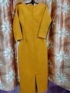 Bodycon Mustard Midi Partywear Dress Western