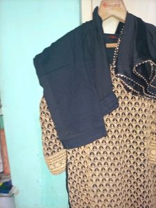 Golden Chikon Kari Kurta Set