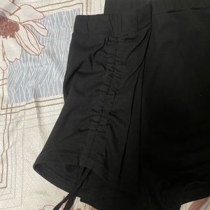 Black Ruched Shorts